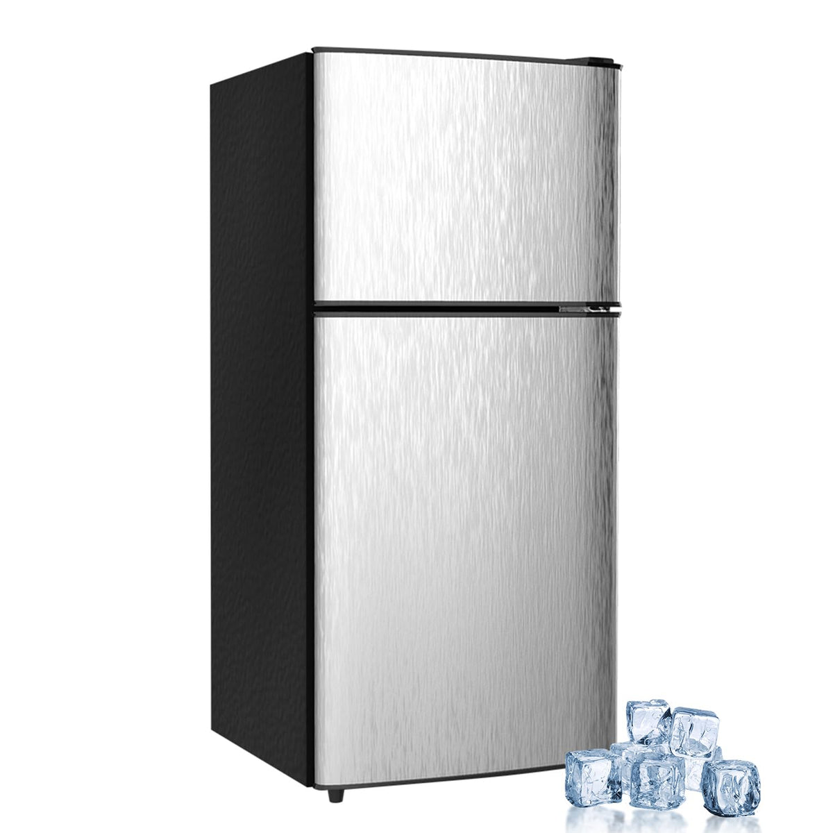 4.2 Cu Ft Mini Fridge for Bedroom, 2 Door Small Fridge, 7 Level Thermostat, LED Light, Small Refrigerator for Bedroom, Office, Dorm