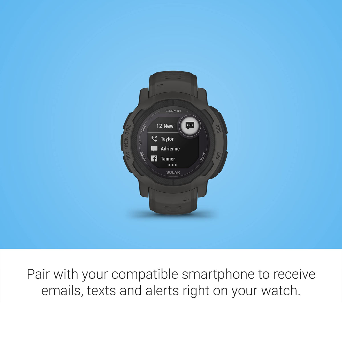 Garmin Instinct 2 Solar, Smaller-Sized Rugged Outdoor Watch with GPS, with Solar Charging Capabilities, Built for All Elements, Multi-GNSS Support
