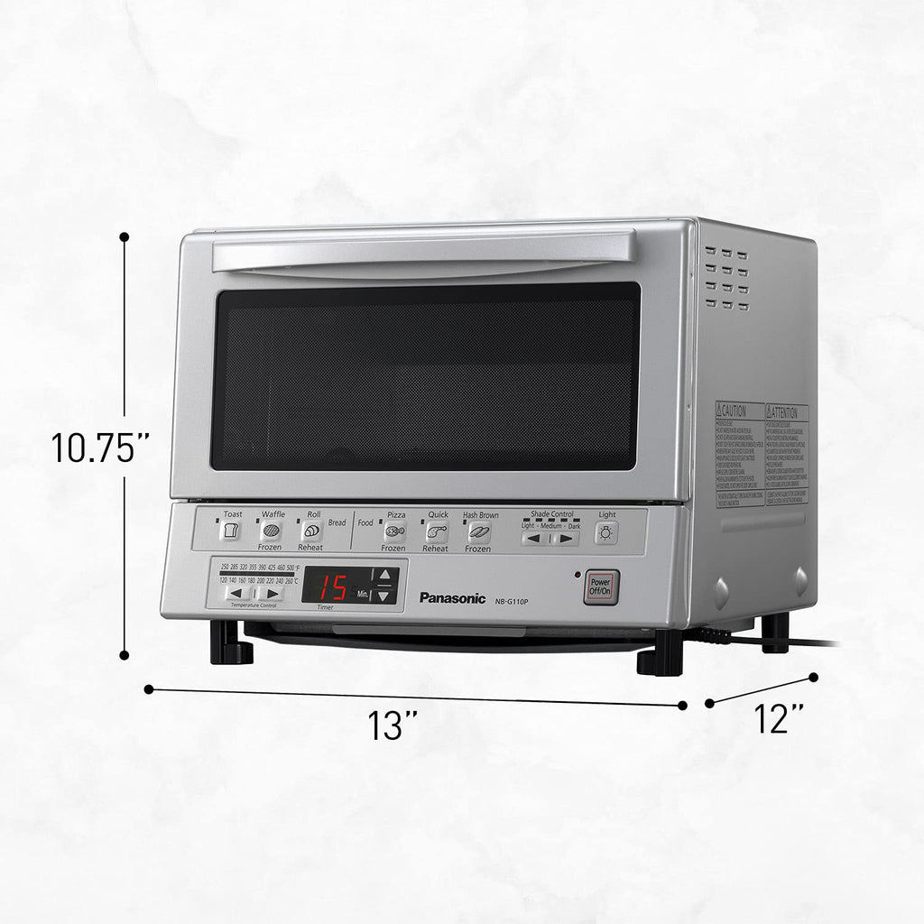 Panasonic FlashXpress Toaster Oven Countertop, 4-Slice Compact Size with Double Infrared Heating, 6 Auto Cook Options and Precise Temperature Control