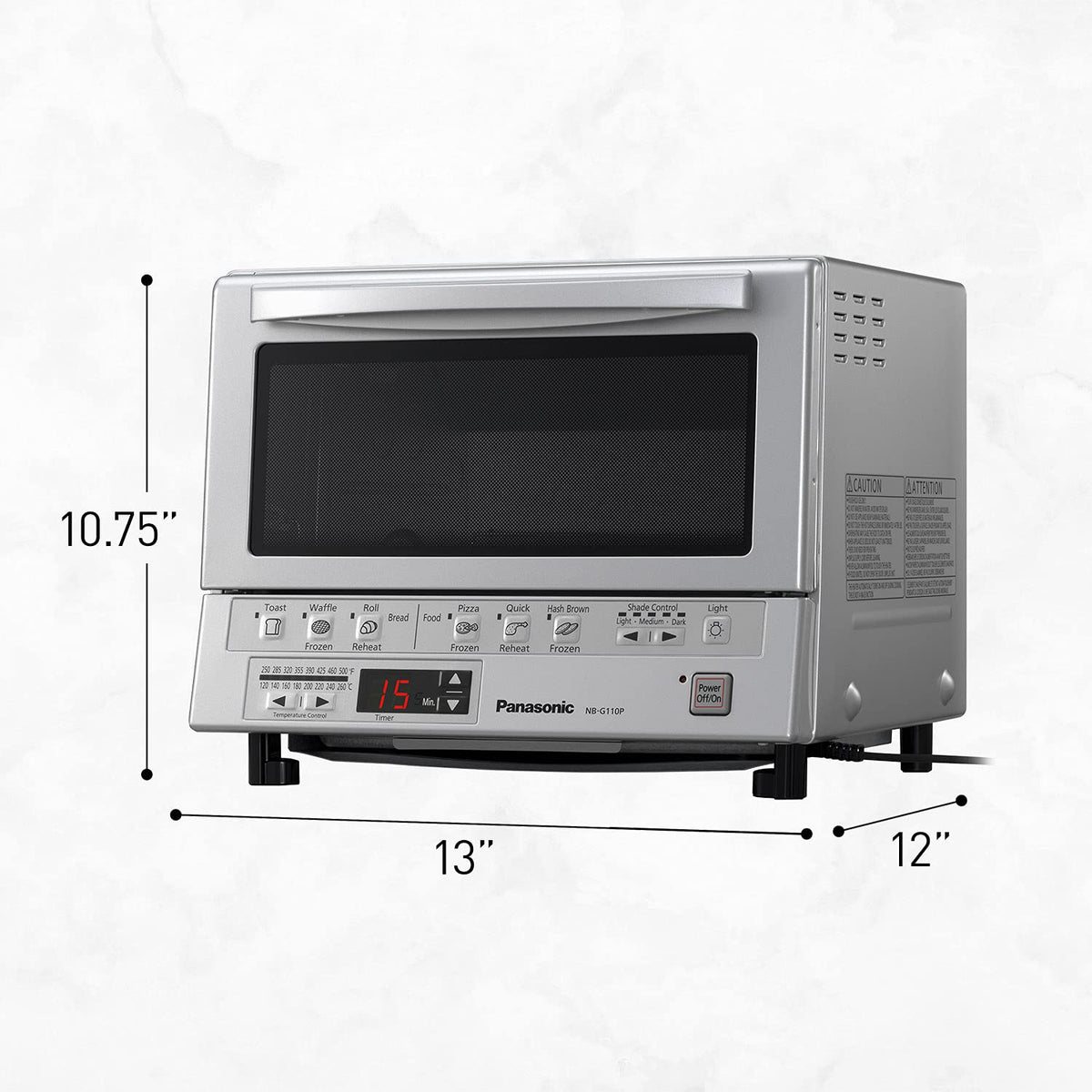 Panasonic FlashXpress Toaster Oven Countertop, 4-Slice Compact Size with Double Infrared Heating, 6 Auto Cook Options and Precise Temperature Control