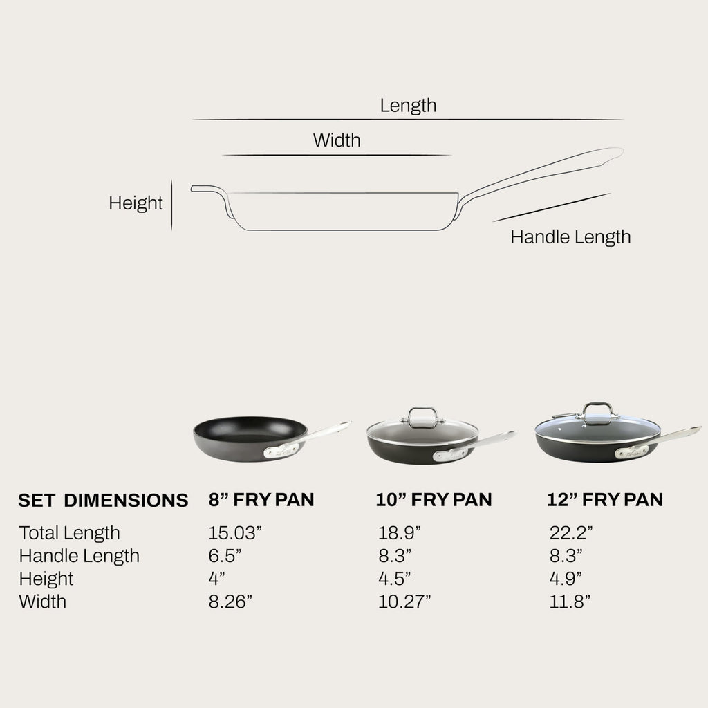 All-Clad HA1 Hard Anodized Nonstick Pots and Pans Set Non Stick Cookware Sets, Oven Broiler Safe 500F, Black
