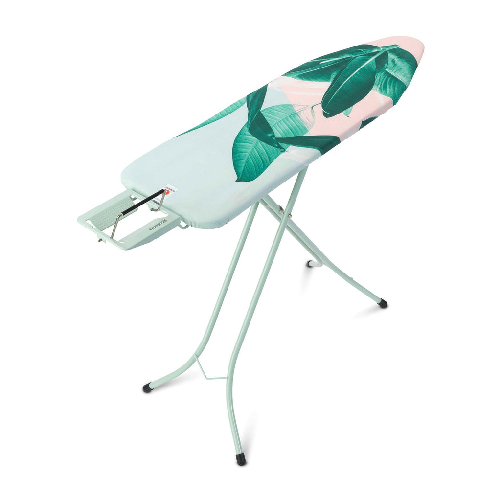 Brabantia Size C Ironing Board (49 x 18in) 7 Height Options, Adjustable Steam Iron Rest Holder & Linen Rack (Ecru) Non-Slip Feet, Anti-Collapse Child