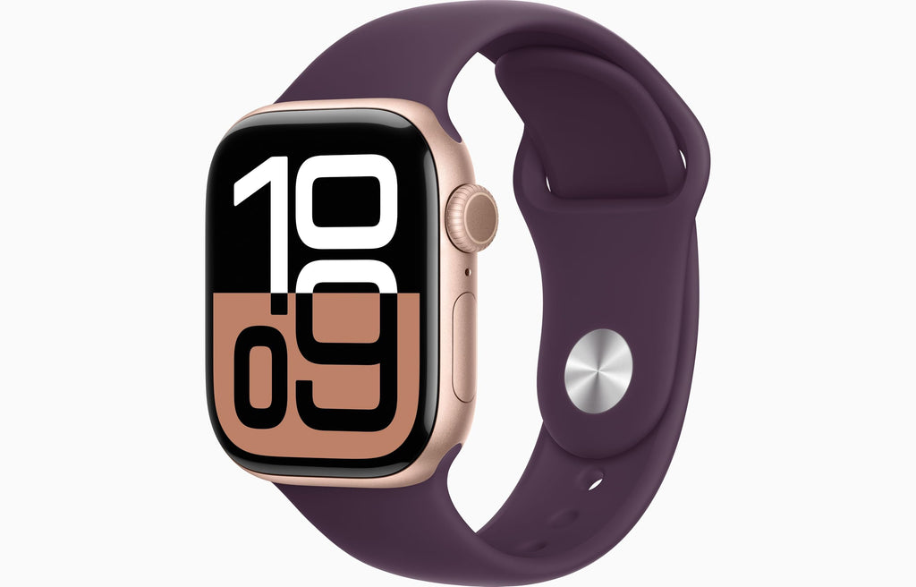 Apple Watch Series 10 [GPS + Cellular, 42mm] - Jet Black Aluminum Case with Black Sport Band, S/M (Renewed)