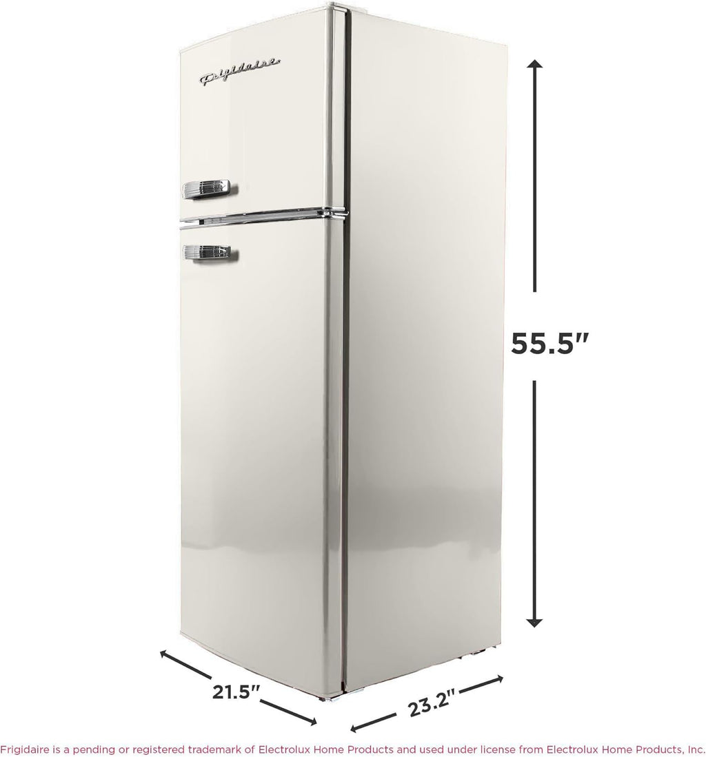 Frigidaire EFR753 Retro Apartment Size Refrigerator with Top Freezer - 2 Door Fridge with 7.5 Cu Ft of Storage Capacity, Adjustable Spill-Proof
