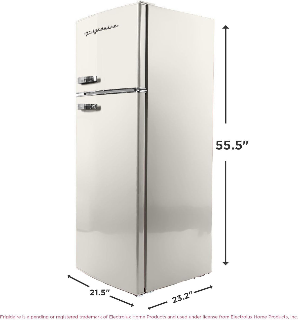 Frigidaire EFR753 Retro Apartment Size Refrigerator with Top Freezer - 2 Door Fridge with 7.5 Cu Ft of Storage Capacity, Adjustable Spill-Proof