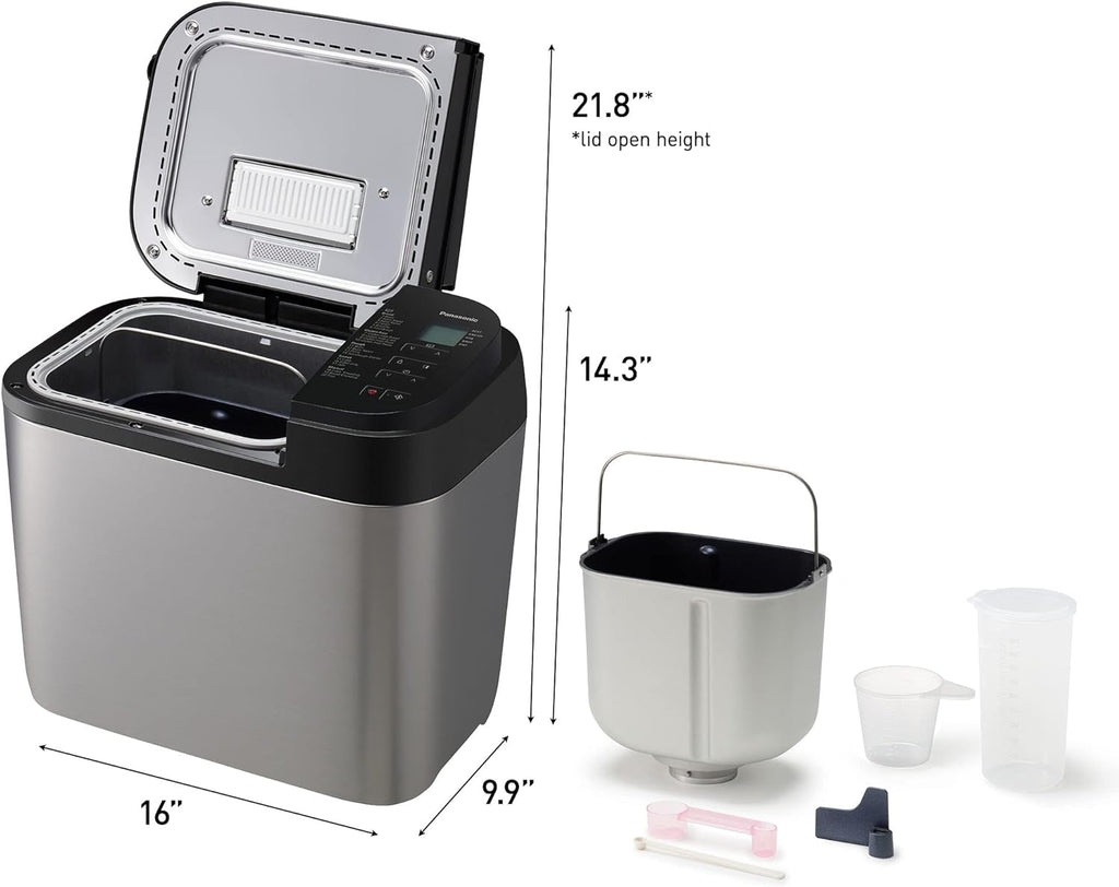 Panasonic Bread Machine, Automatic Bread Maker with 20 Presets and Advanced Temperature Sensor for Bread, Cake, and Pizza, Gluten Free Baking, Raisin
