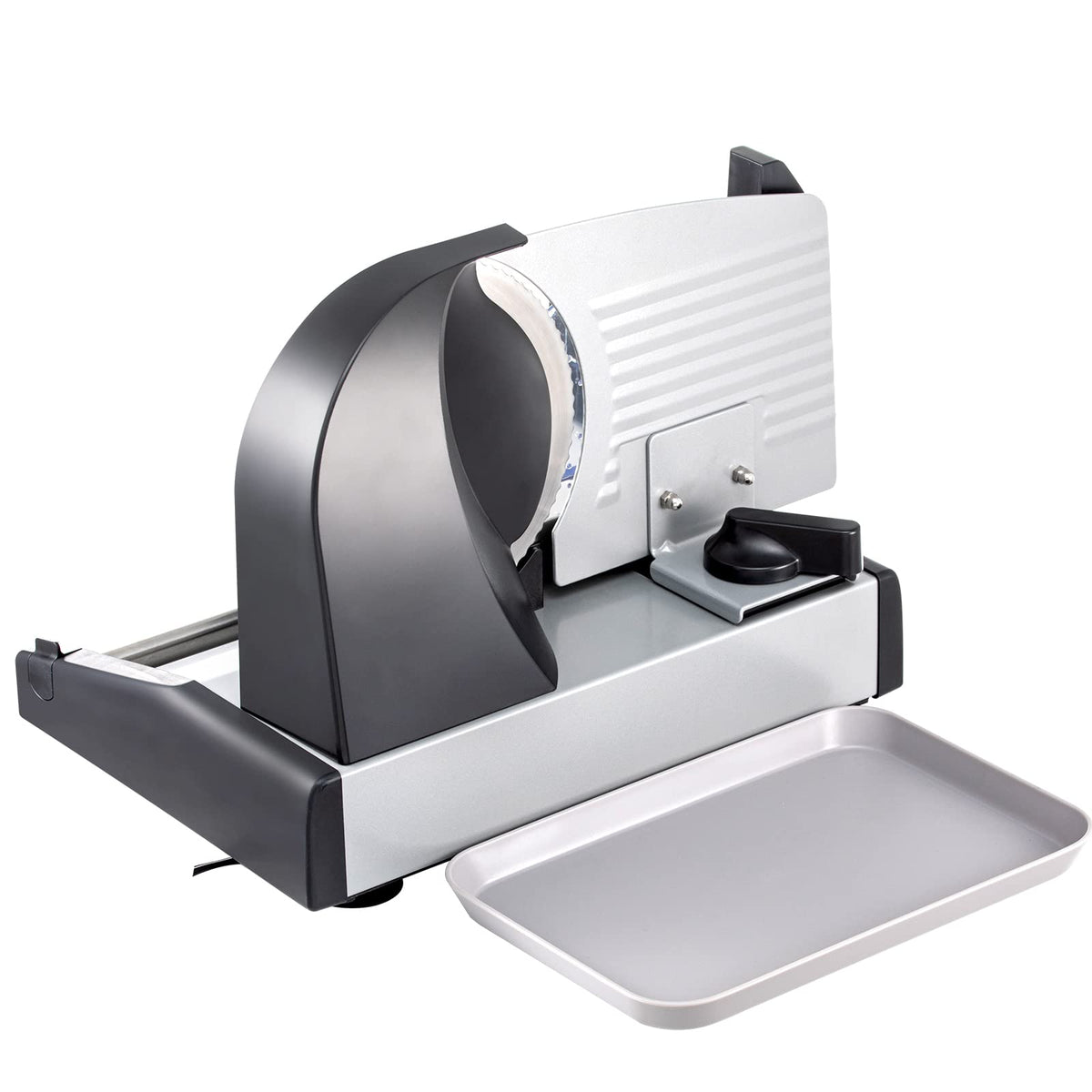 VEVOR Commercial Meat Slicer, 10 inch Electric Food Slicer, 240W Frozen Meat Deli Slicer, Premium Chromium-plated Steel Blade Semi-Auto Meat Slicer