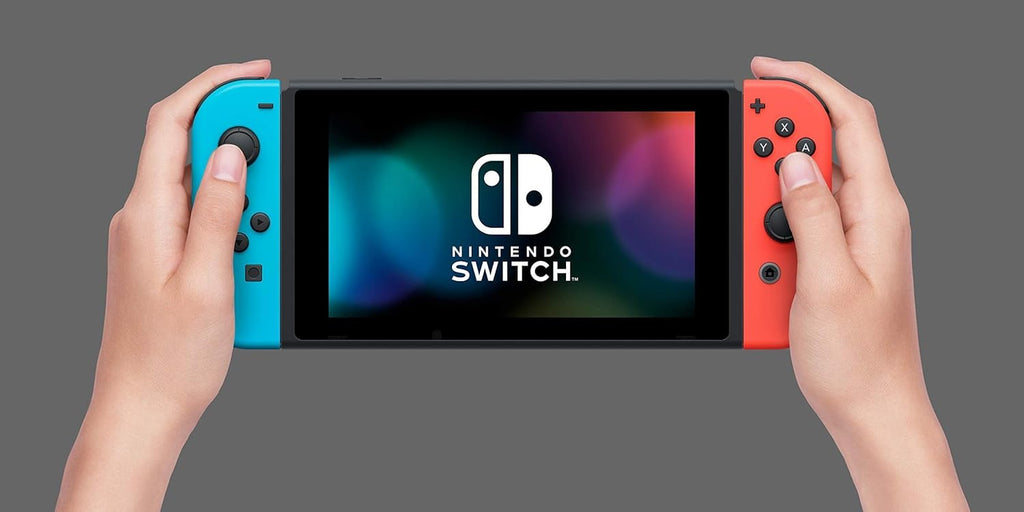 Nintendo Switch with Neon Blue and Neon Red Joy?Con