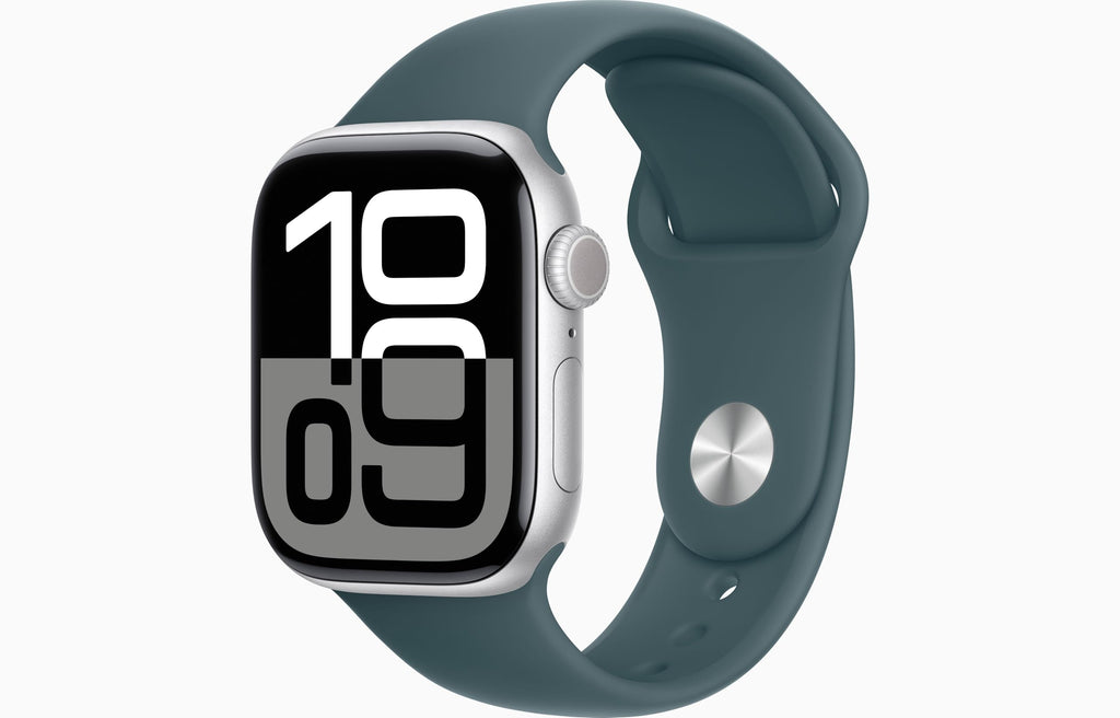 Apple Watch Series 10 [GPS + Cellular, 42mm] - Jet Black Aluminum Case with Black Sport Band, S/M (Renewed)