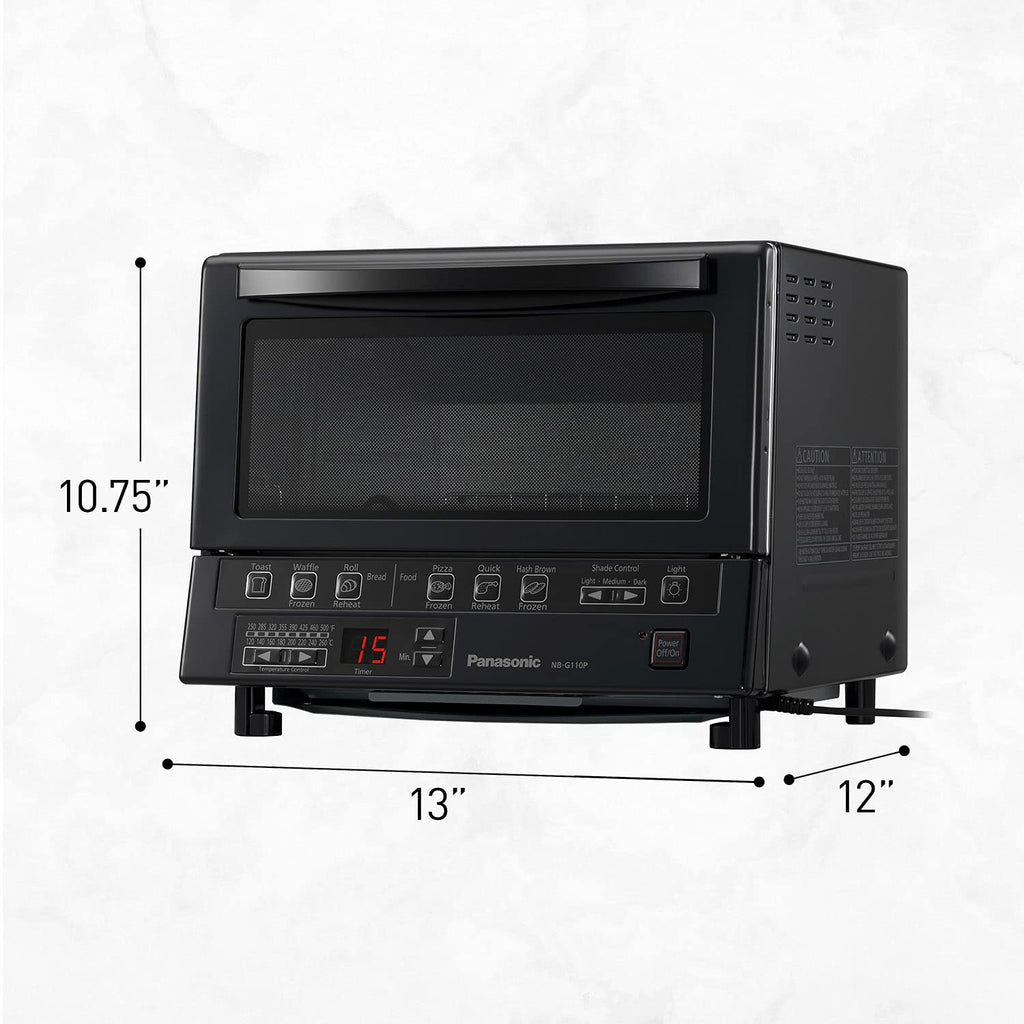 Panasonic FlashXpress Toaster Oven Countertop, 4-Slice Compact Size with Double Infrared Heating, 6 Auto Cook Options and Precise Temperature Control