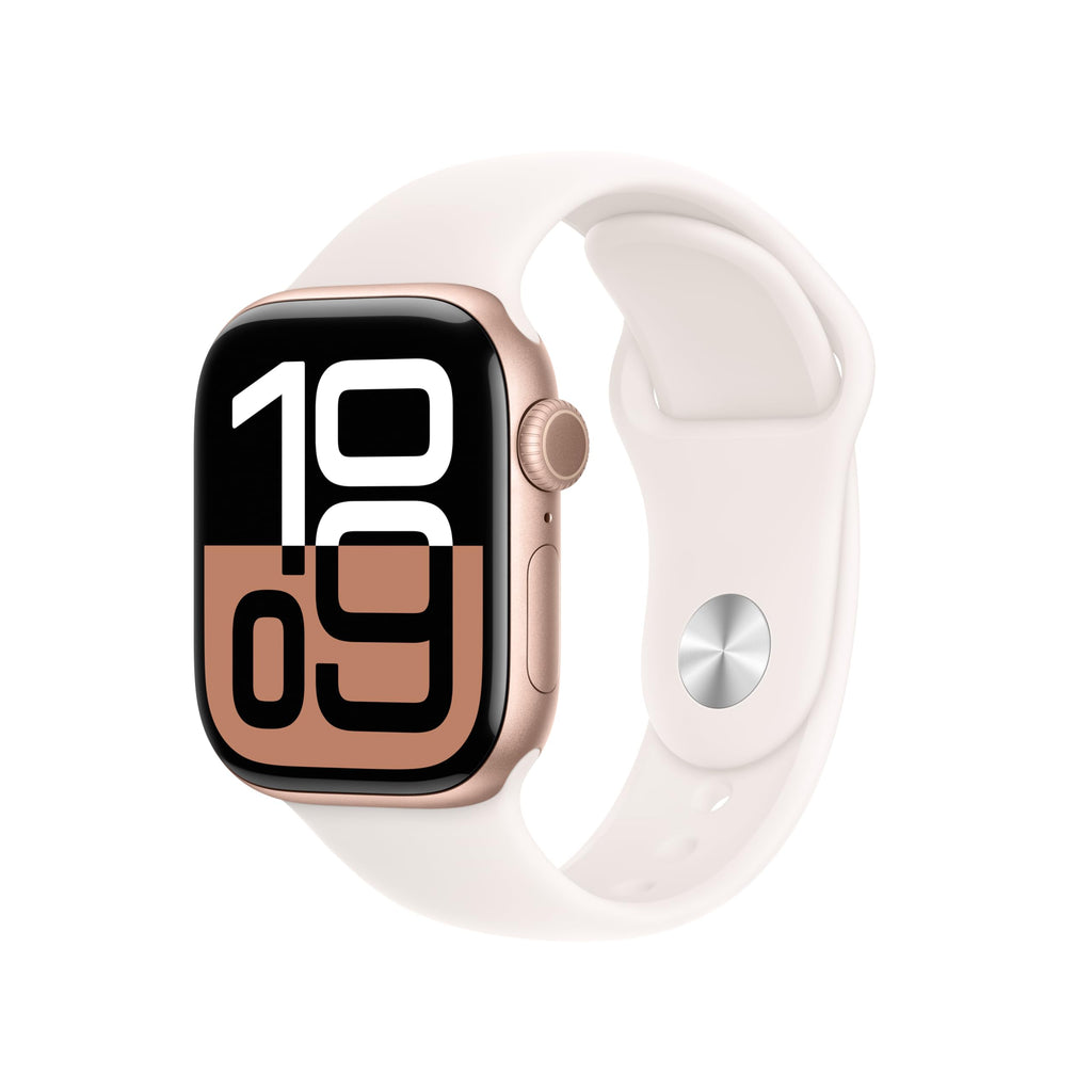 Apple Watch Series 10 [GPS + Cellular, 42mm] - Jet Black Aluminum Case with Black Sport Band, S/M (Renewed)
