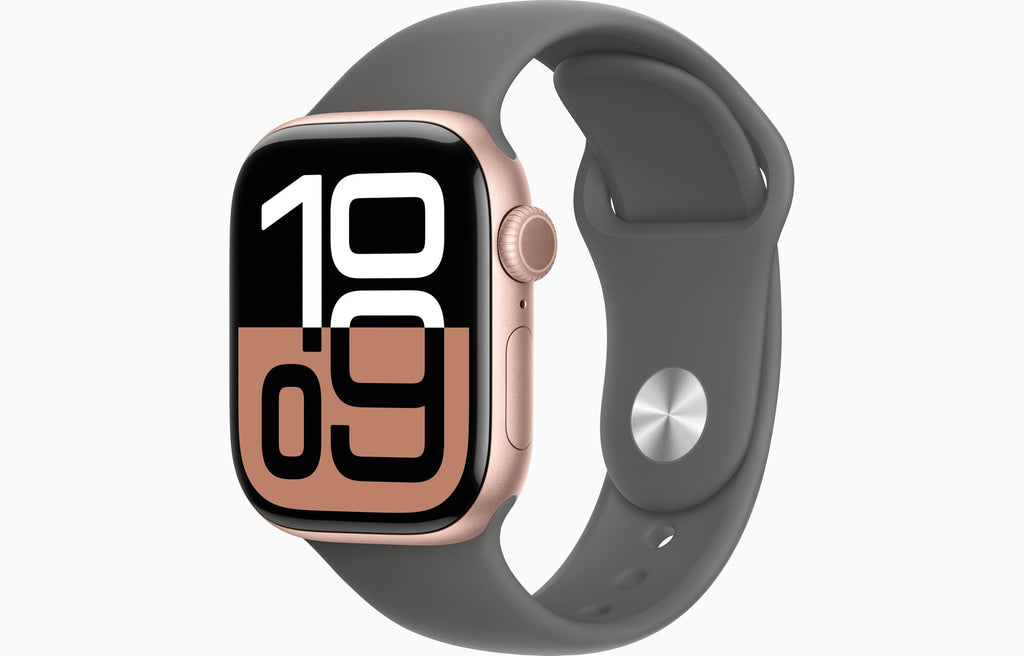 Apple Watch Series 10 [GPS + Cellular, 42mm] - Jet Black Aluminum Case with Black Sport Band, S/M (Renewed)