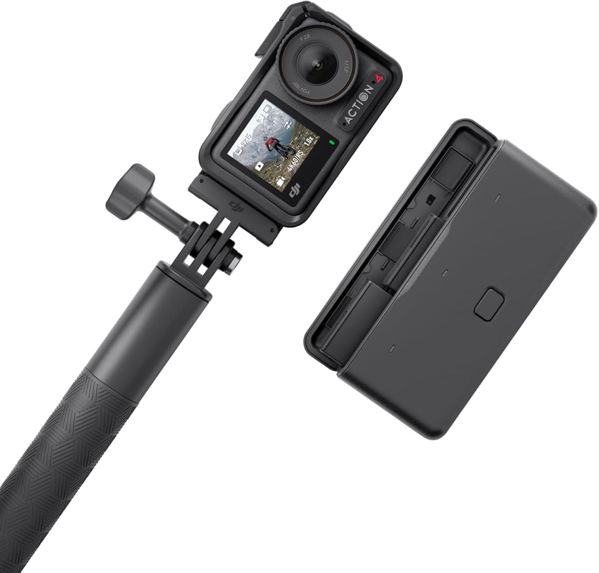 DJI Osmo Action 4 Essential Combo, 4K/120fps Waterproof Action Camera with a 1/1.3-Inch Sensor, Stunning Low-Light Imaging,10-bit & D-Log M Color