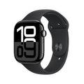 Apple Watch Series 10 [GPS 46mm case] Smartwatch with Jet Black Aluminum Case with Black Sport Band - M/L. Fitness Tracker, ECG App, Always-On Retina