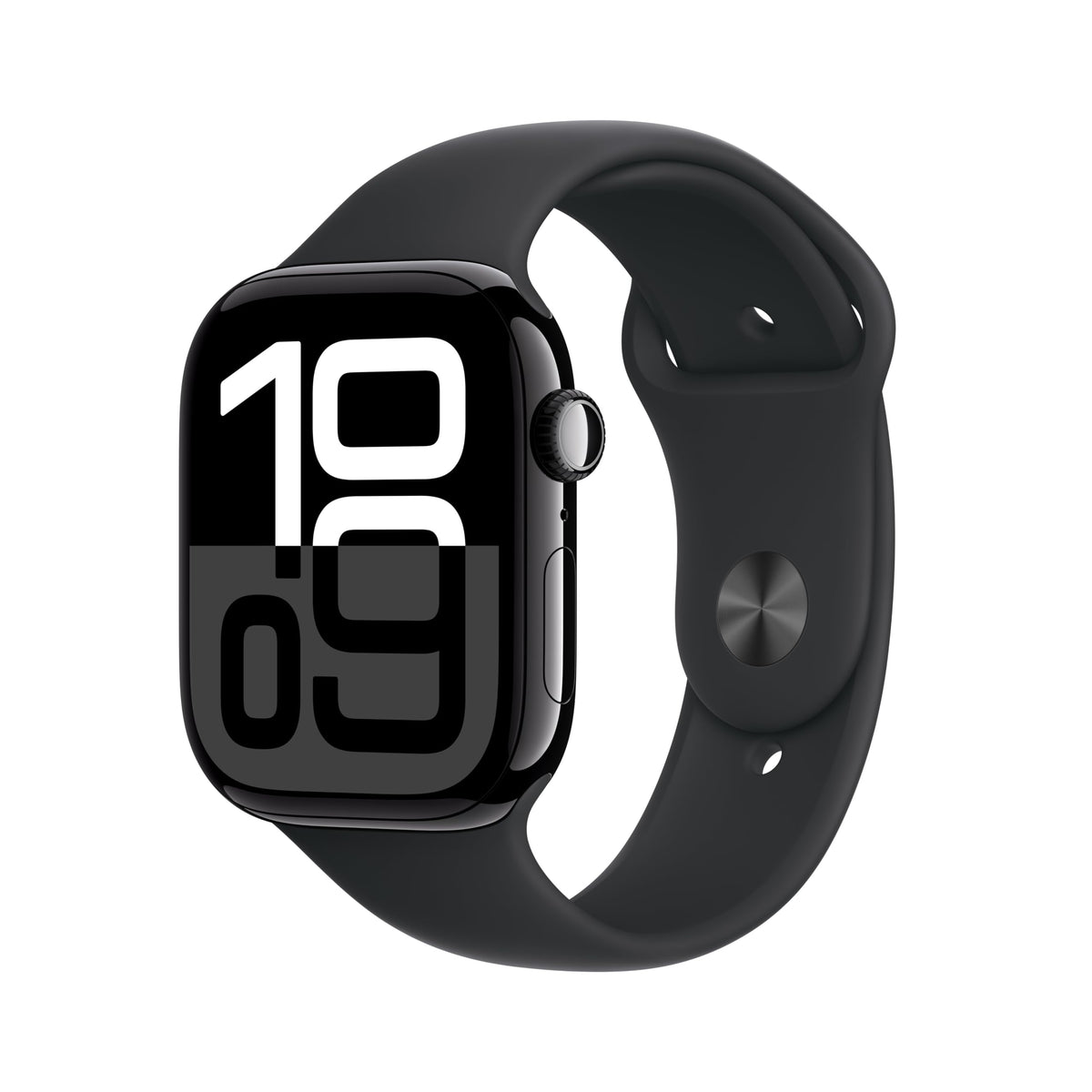Apple Watch Series 10 [GPS + Cellular, 42mm] - Jet Black Aluminum Case with Black Sport Band, S/M (Renewed)