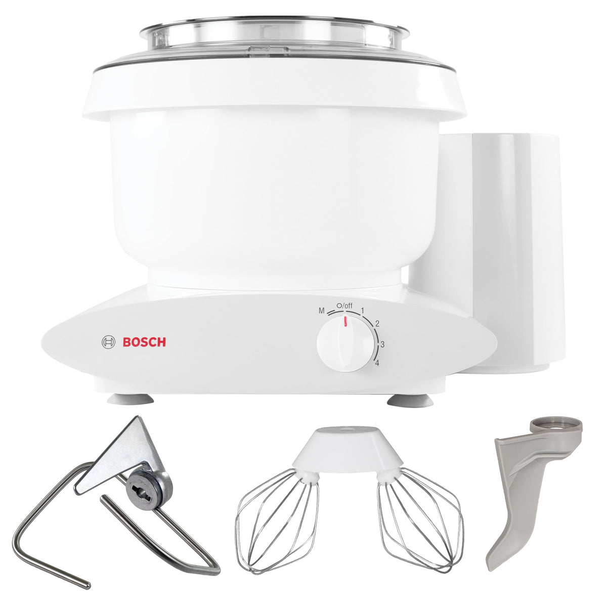 Bosch Universal Plus Stand Mixer with Stainless Steel Bowl with NutriMill Dough Hook Extender Bundle- Black 500 Watt