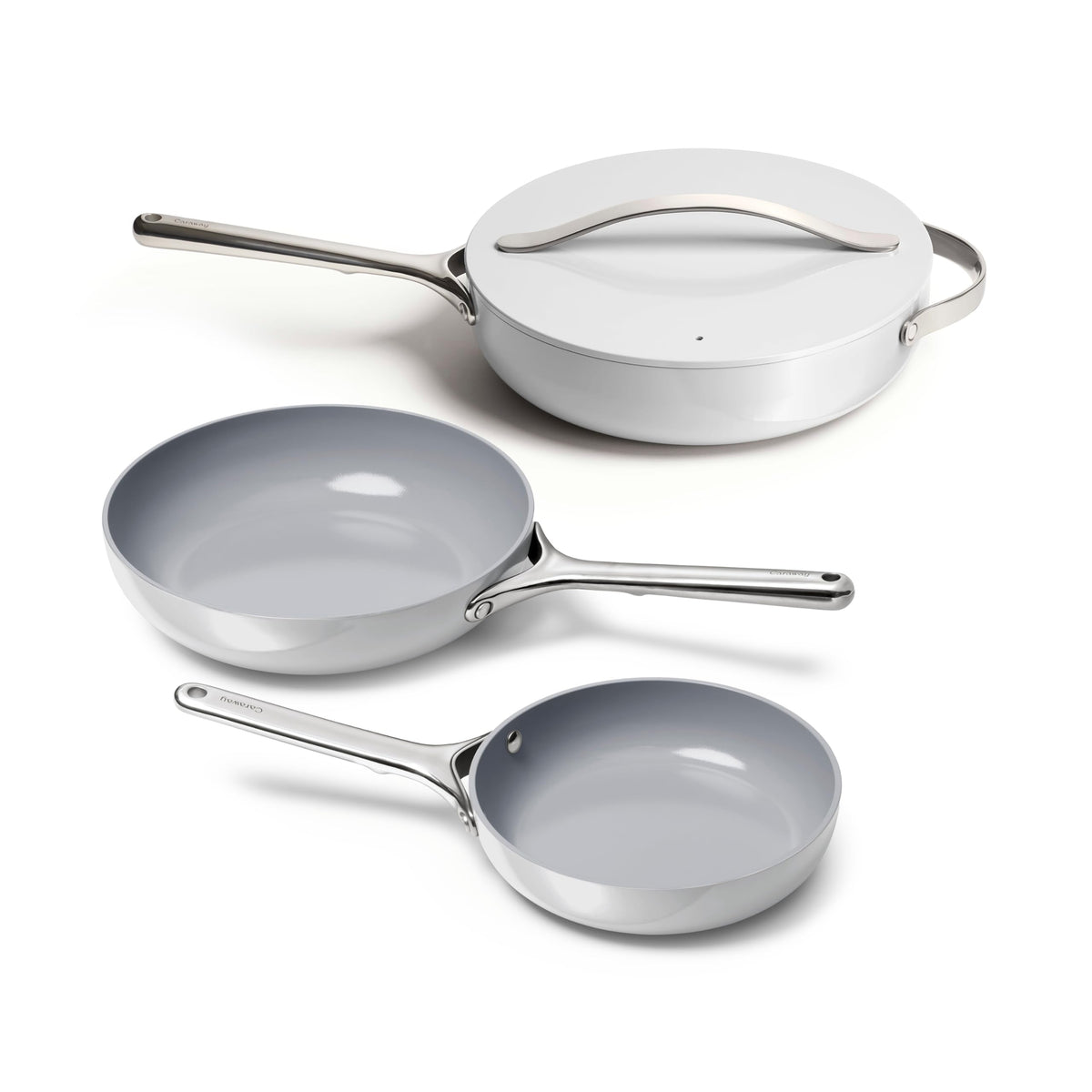 Caraway 4-Piece Fry Pan Set - Non-Stick Frying Pans (10.5 & 8) & Non-Stick Saut Pan - Non Toxic, PTFE & PFOA Free - Oven Safe & Compatible with