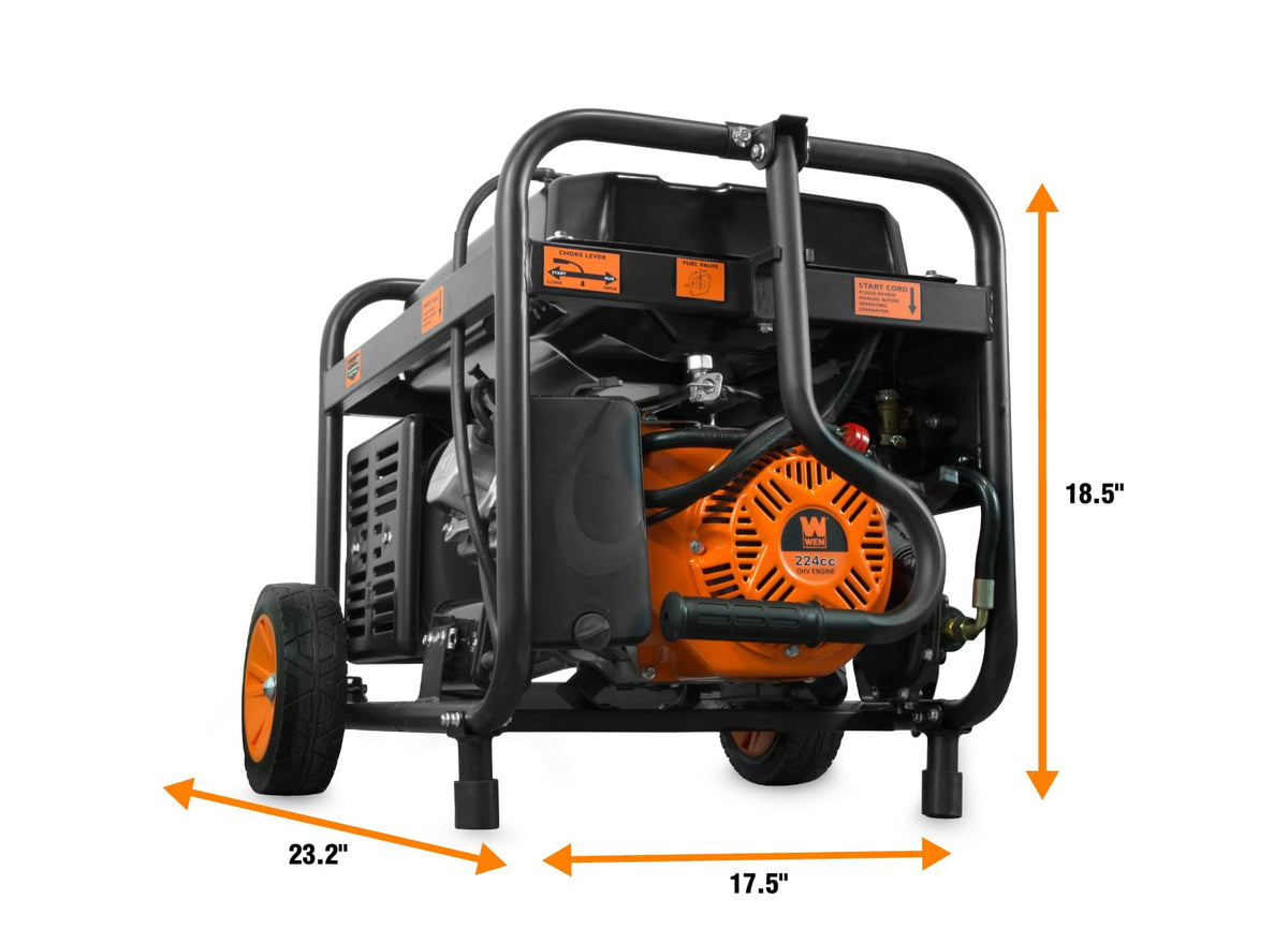WEN 4,750-Watt 120V/240V Dual Fuel Portable Generator with Wheel Kit and Electric Start (DF475T)