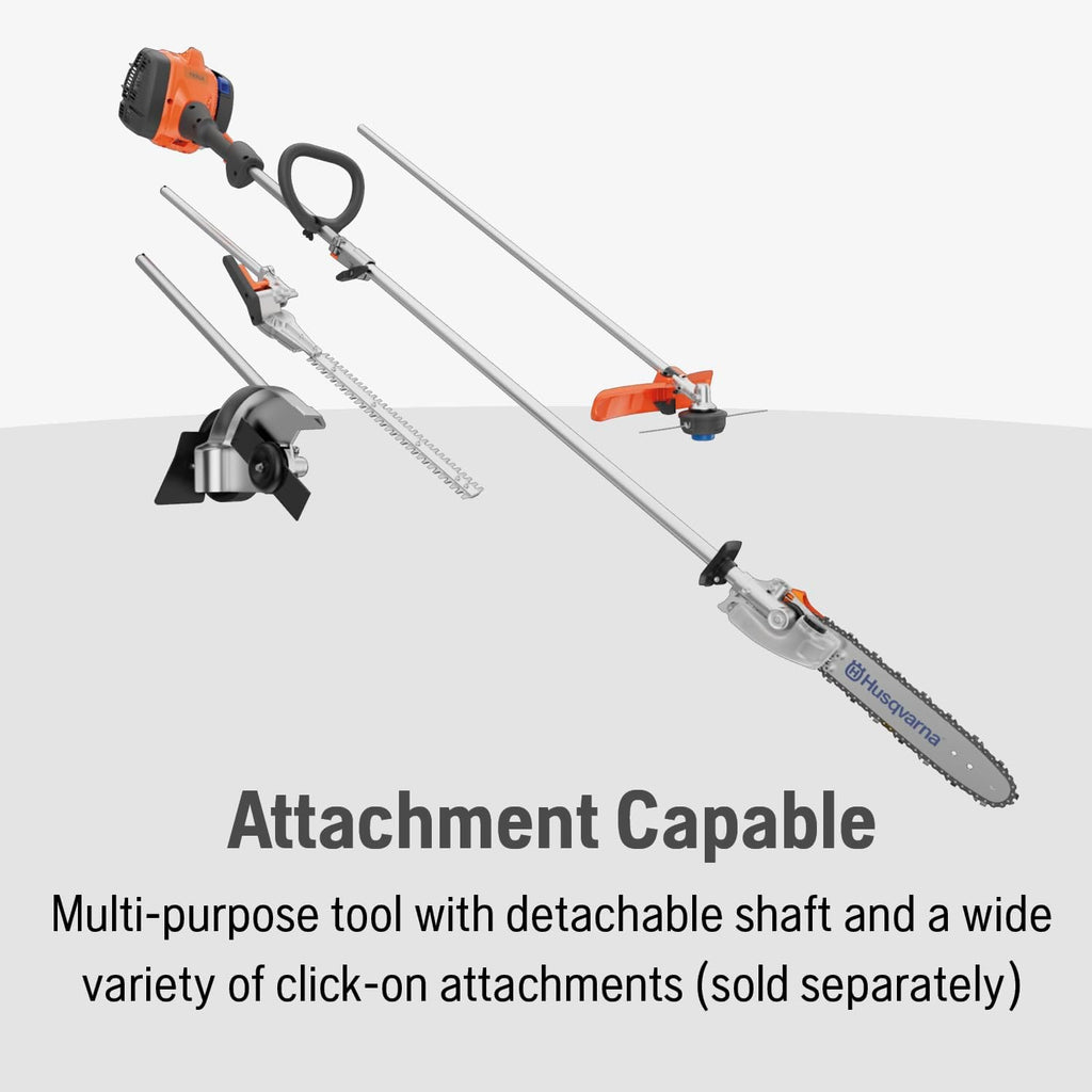 Husqvarna 122LKP Gas Pole Saw, Multi-Purpose Tool with Pole Saw Attachment, Equipped with X-CUT Chain, 12-foot Reach Cuts Limbs up to 8 Inches Thick