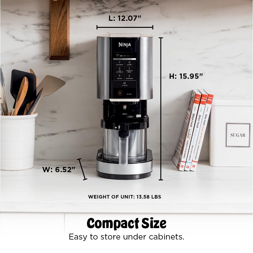 Ninja NC301 CREAMi Ice Cream Maker, for Gelato, Mix-ins, Milkshakes, Sorbet, Smoothie Bowls & More, 7 One-Touch Programs, with (2) Pint Containers &