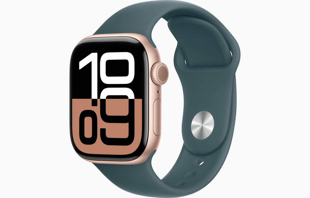 Apple Watch Series 10 [GPS + Cellular, 42mm] - Jet Black Aluminum Case with Black Sport Band, S/M (Renewed)