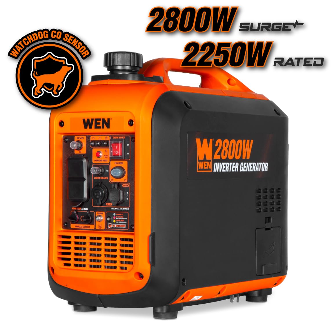 WEN 2500-Watt Inverter Generator, Quiet, Portable, and Lightweight with Fuel Shut Off (56250i)
