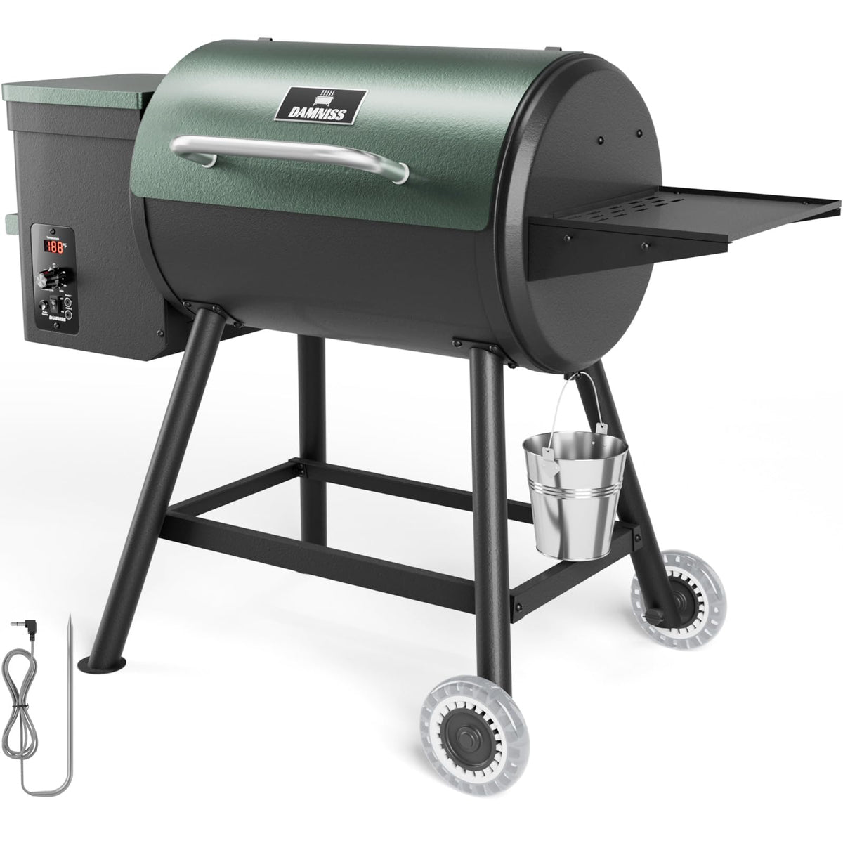 Pellet Smoker Grill Combo, 456 SQ.IN Cooking Area with PID Temperature Control (180-450F) Electric BBQ Meat Grills & Smokers, Patio Backyard for