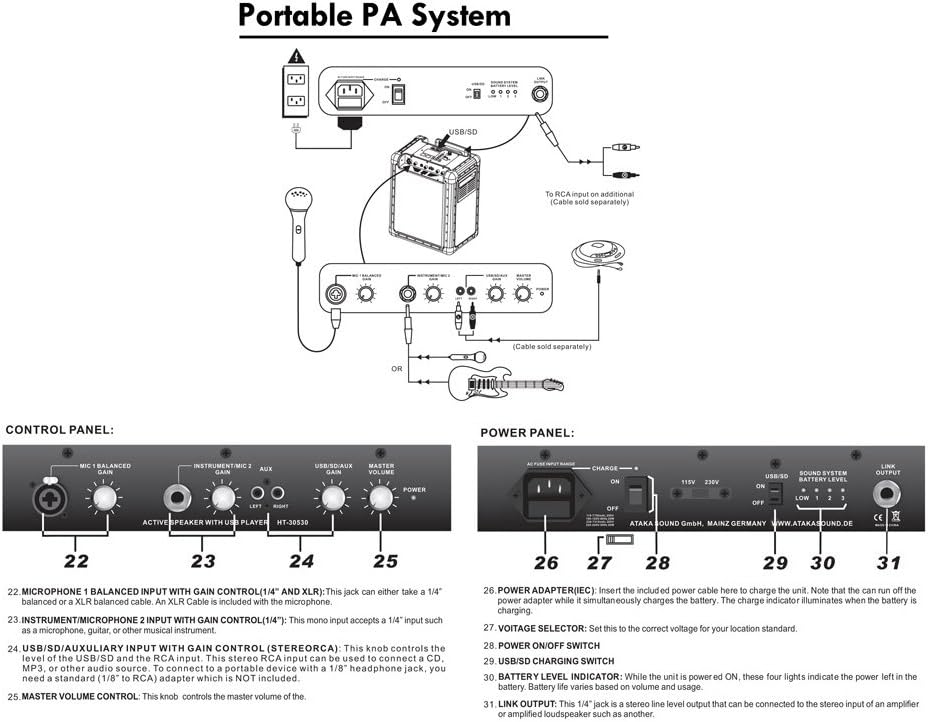 Pyle White 400 Watt Outdoor Portable Wireless PA Loud speaker System with Rechargeable Battery, Auxiliary RCA jack for ipod, Microphone Jack, USB