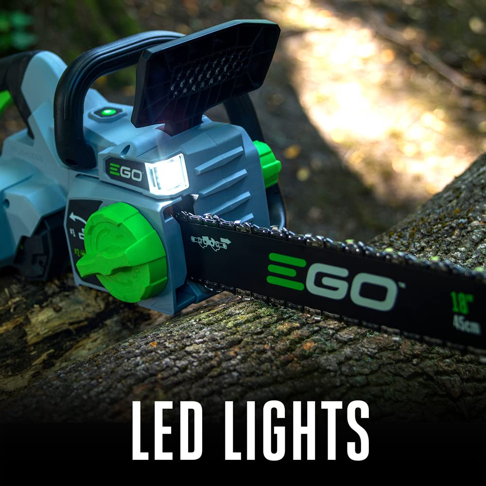 EGO POWER+ Chain Saw, 18 Battery Powered Chainsaw, Electric Cordless, Includes 56V 4.0Ah Battery and Charger C CS1803