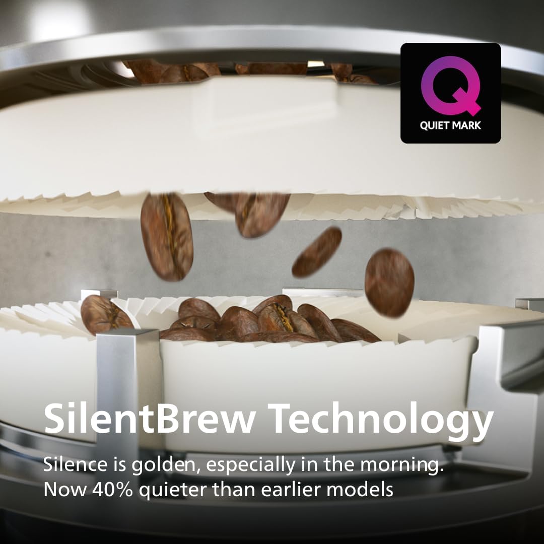 PHILIPS 5500 Series Fully Automatic Espresso Machine, LatteGo Milk System, Integrated Grinder, 20 Hot & Iced Coffee Pre-Sets, Quick Start, SilentBrew