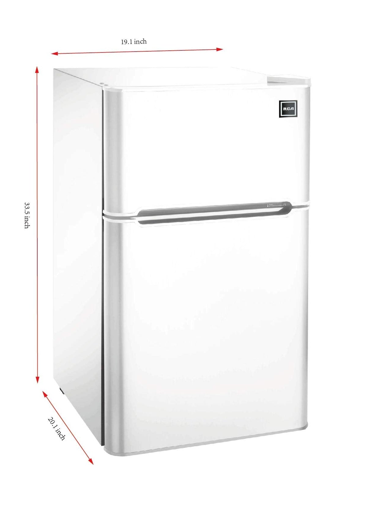 RCA - 2-Door - Compact Refrigerator/Freezer - Reversible Doors - Adjustable Thermostat - 3.2 Cu. Ft. - Black,