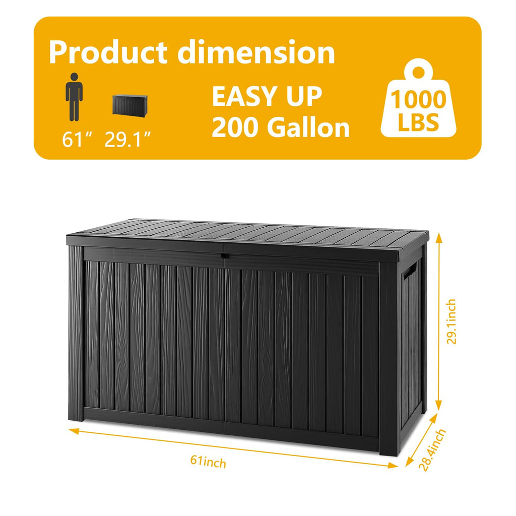 Mersco 320 Gallon Double-Wall Resin Deck Box - Lockable Waterproof Outdoor Storage Box, 1000lbs Capacity & Doubles as Seating for Patio Furniture