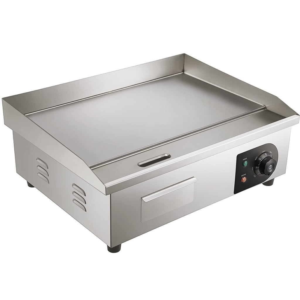 VEVOR Upgraded Commercial Electric Griddle, 2800W Stainless Steel Countertop Flat Top Grill, 26'' Griddle Grill with 2 Shovels and 2 Brushes, 122H