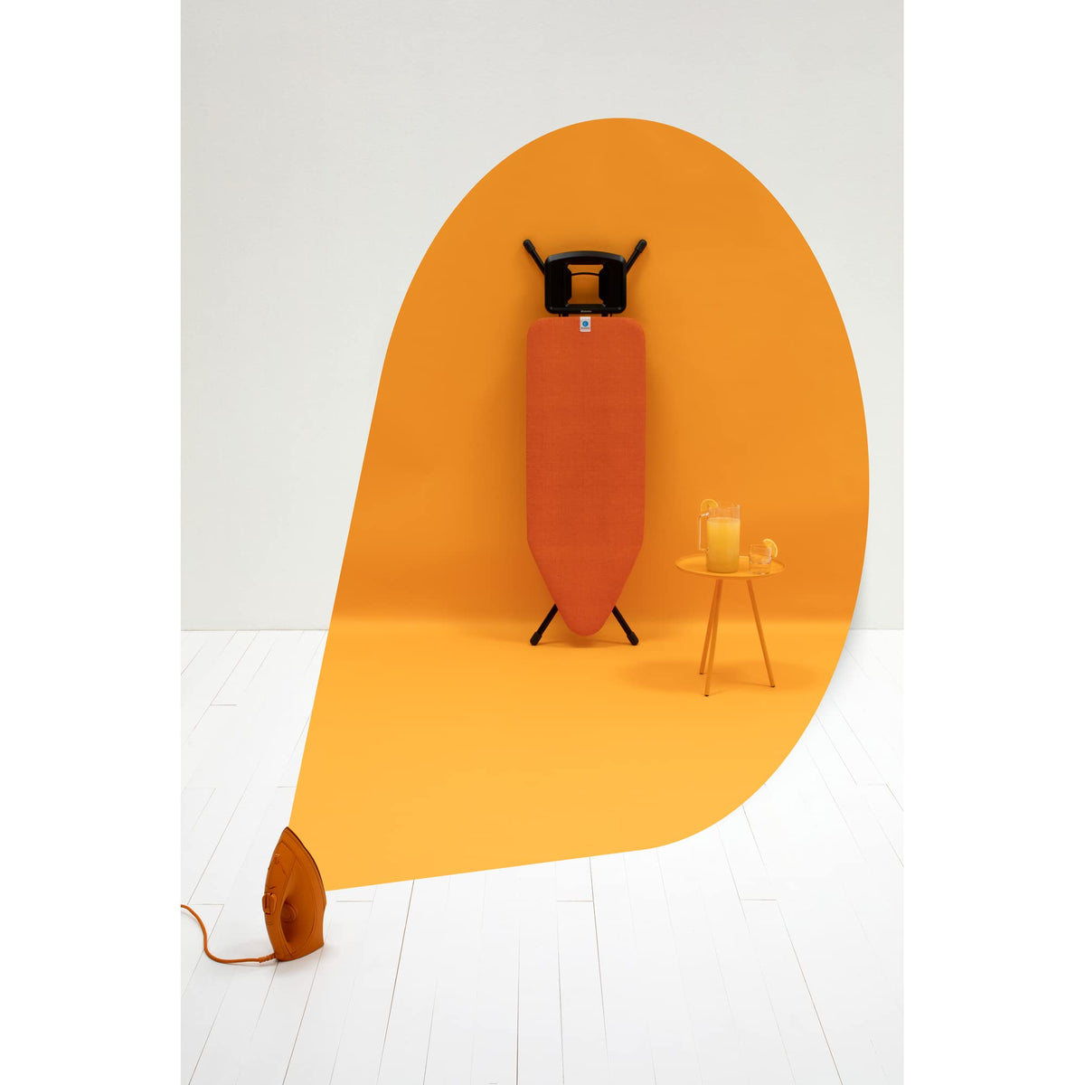 Brabantia Size C Ironing Board (49 x 18in) 7 Height Options, Adjustable Steam Iron Rest Holder & Linen Rack (Ecru) Non-Slip Feet, Anti-Collapse Child