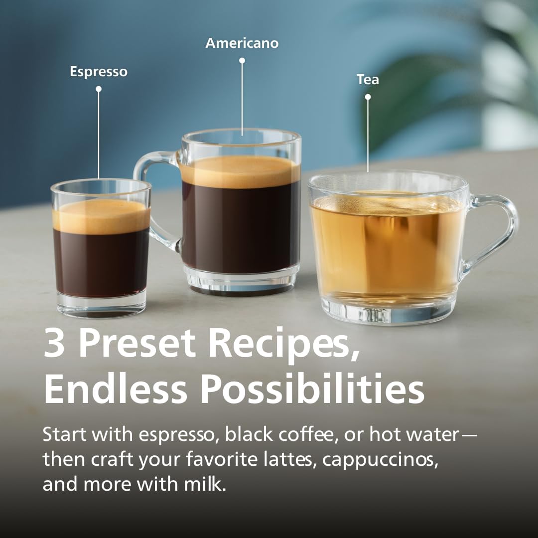 Philips 2200 Series Fully Automatic Espresso Machine, Classic Milk Frother, 2 Coffee Varieties, Intuitive Touch Display, 100% Ceramic Grinder