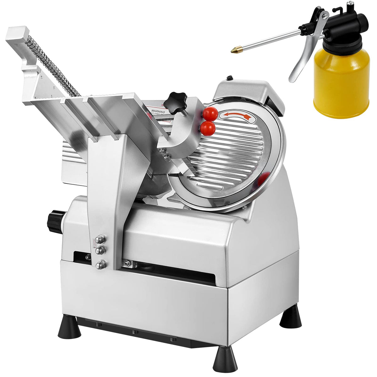 VEVOR Commercial Meat Slicer, 10 inch Electric Food Slicer, 240W Frozen Meat Deli Slicer, Premium Chromium-plated Steel Blade Semi-Auto Meat Slicer