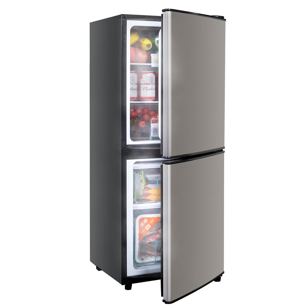 4.2 Cu Ft Mini Fridge for Bedroom, 2 Door Small Fridge, 7 Level Thermostat, LED Light, Small Refrigerator for Bedroom, Office, Dorm