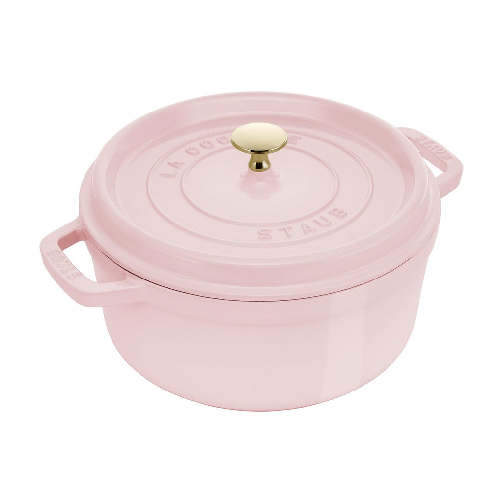 Staub Cast Iron 7-qt Round Cocotte - White Truffle, Made in France