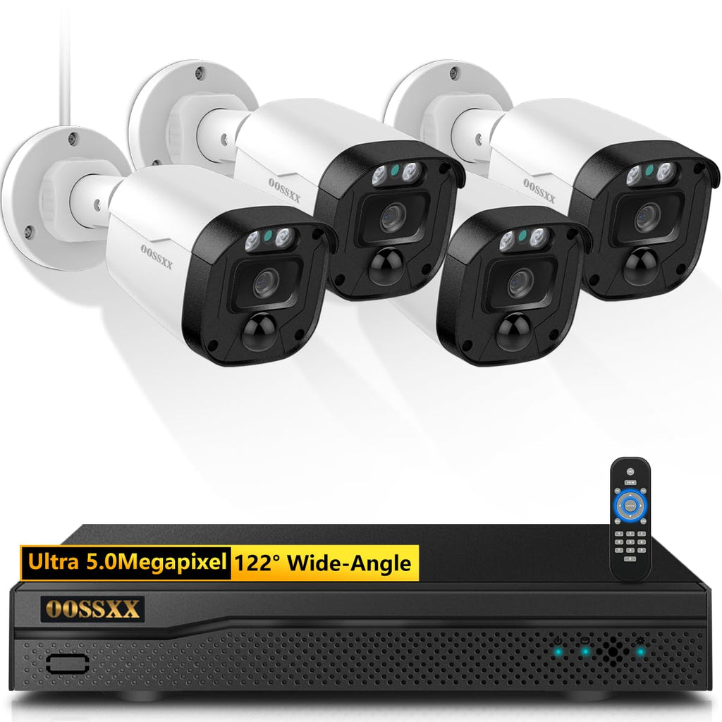 OOSSXX 5MP Definition Full HD Wired Security Camera System Outdoor AHD Dome Bullet Home Video Surveillance Cameras CCTV Camera Security System