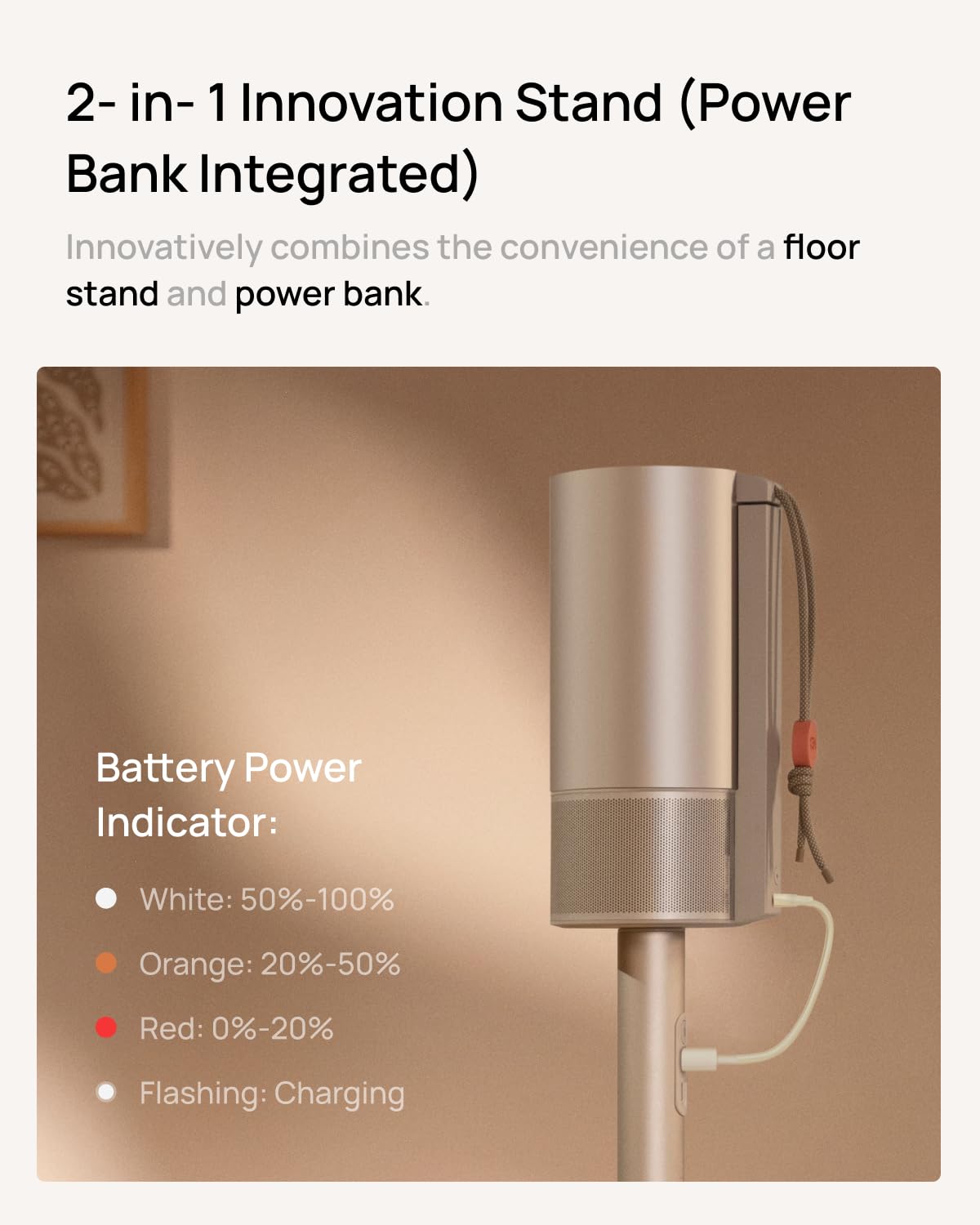 XGIMI MoGo 3 Pro NEW Outdoor Projector with PowerBase Stand, 2.5hrs Battery, Google TV with Licensed Netflix, Build-in Adjustable Stand, 450 ISO