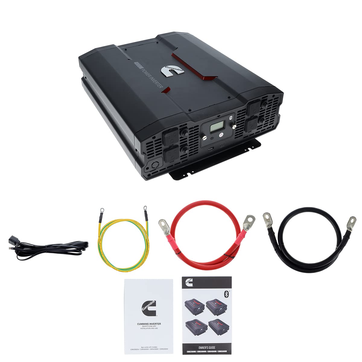 Cummins 5000 Watts Inverter Modified Sine Wave Truck Inverter 12 Volts to 110 Volts Four AC Outlets Two USB Ports (Plus Cable Kit)- CMN5000W