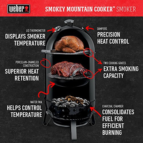 Weber 22-inch Smokey Mountain Cooker, Charcoal Smoker