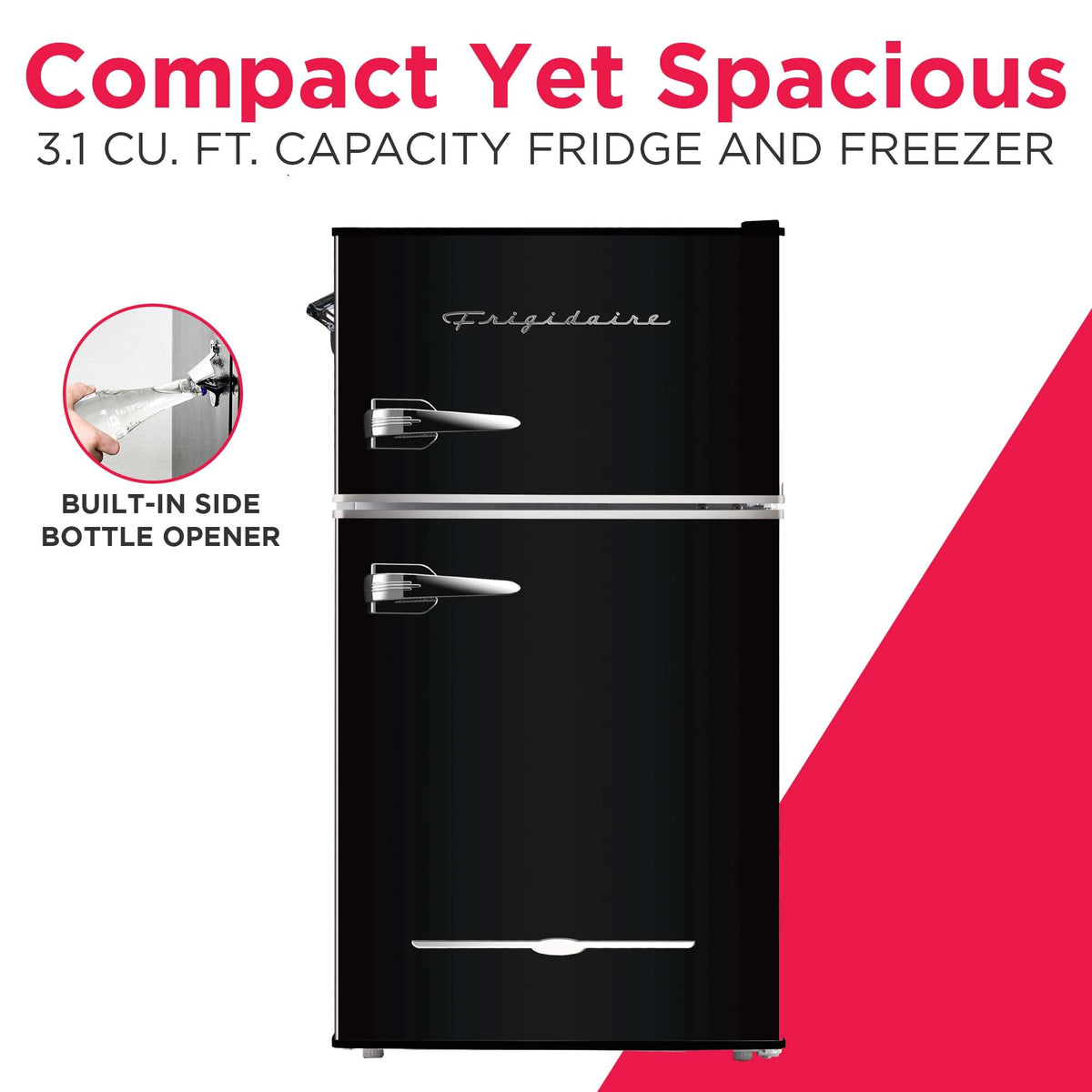 Frigidaire Compact Refrigerator with Top Freezer - 2 Door Fridge with 3.2 Cu Ft, Contemporary Series, Blue