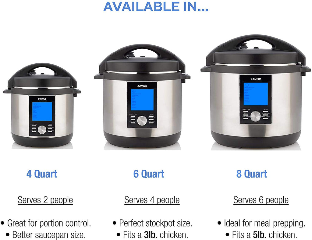 Zavor LUX LCD 6 Quart Multi-cooker with America's Test Kitchen Multicooker Perfection Cookbook, Stainless Steel