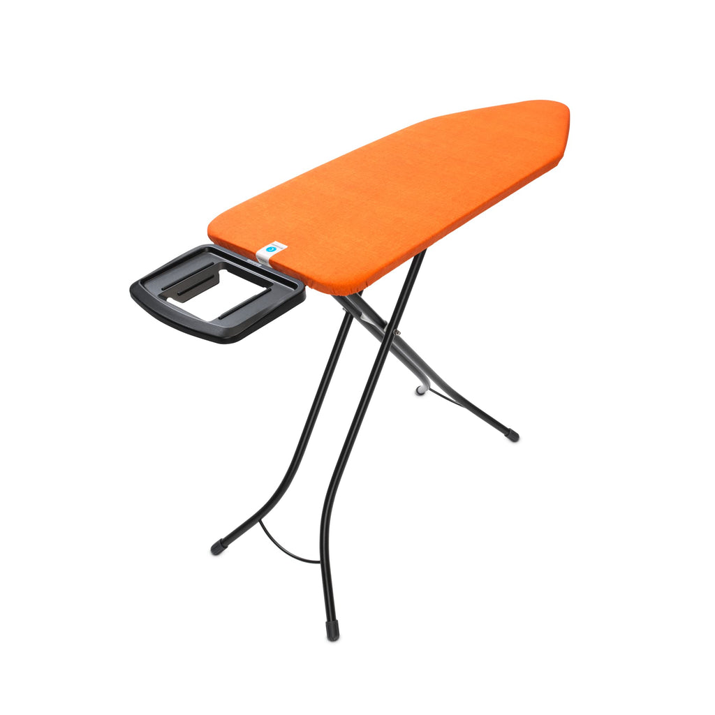 Brabantia Size C Ironing Board (49 x 18in) 7 Height Options, Adjustable Steam Iron Rest Holder & Linen Rack (Ecru) Non-Slip Feet, Anti-Collapse Child