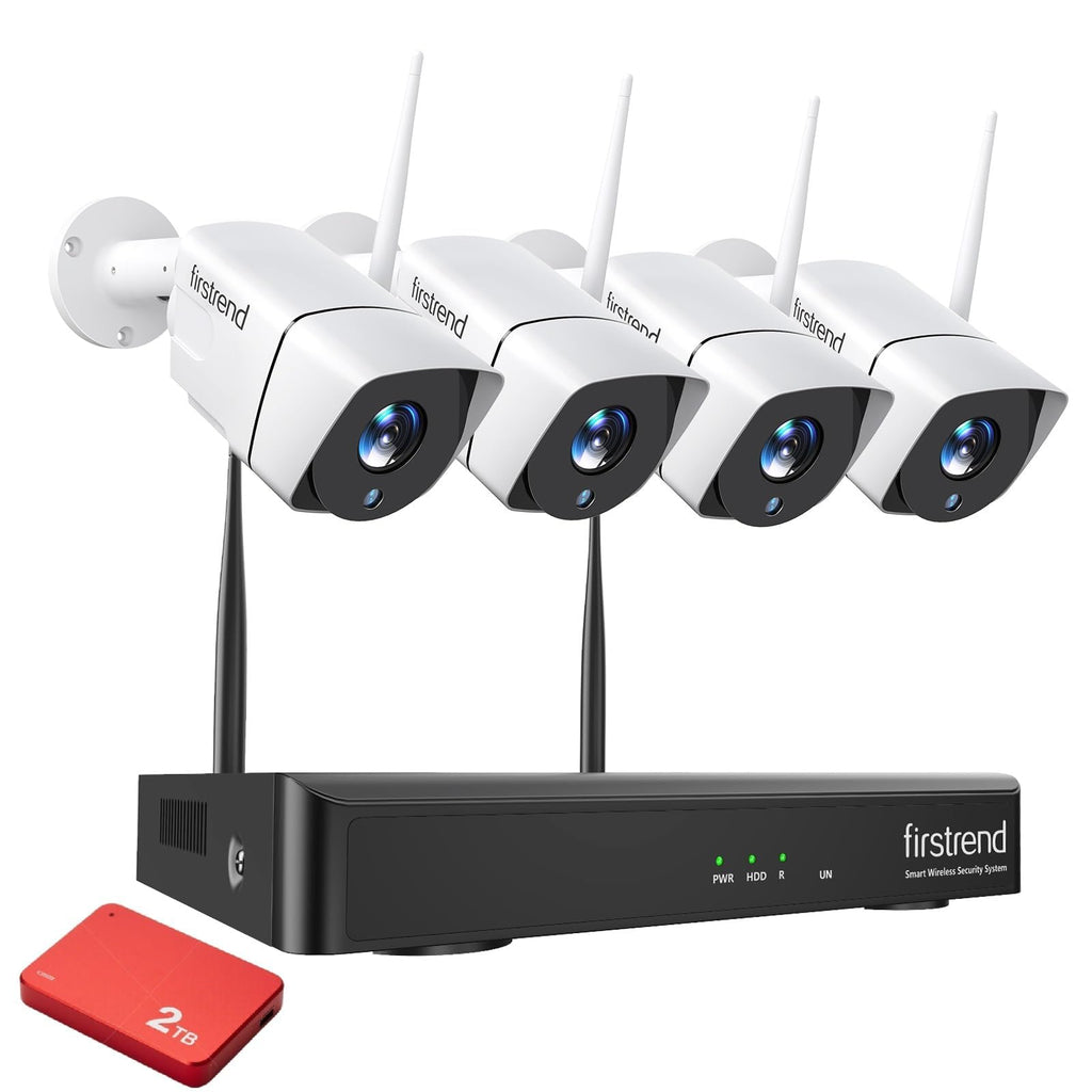 Security Camera System Wireless,Firstrend 1080P 8CH Wireless Home Security Systems with 4 pcs 2MP Full HD Cameras 1TB HDD Night Vision Motion
