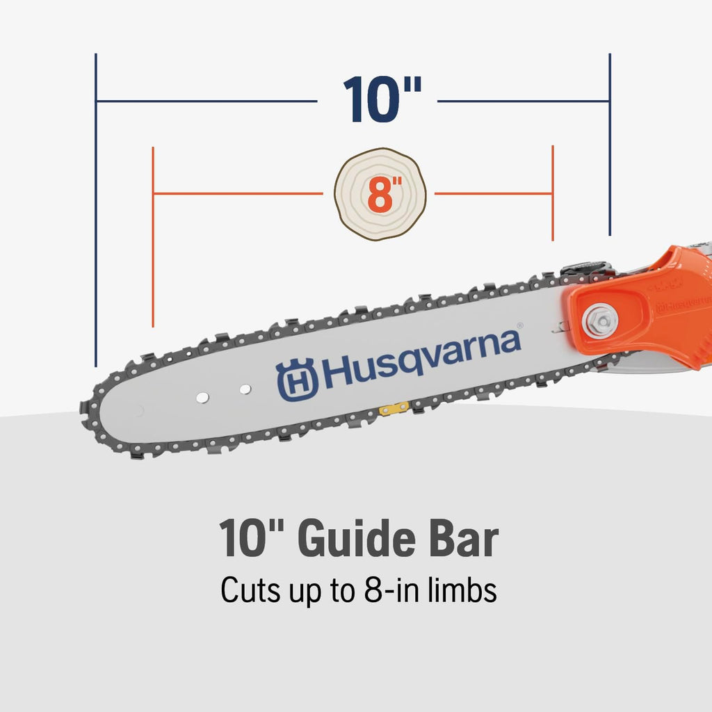 Husqvarna 122LKP Gas Pole Saw, Multi-Purpose Tool with Pole Saw Attachment, Equipped with X-CUT Chain, 12-foot Reach Cuts Limbs up to 8 Inches Thick