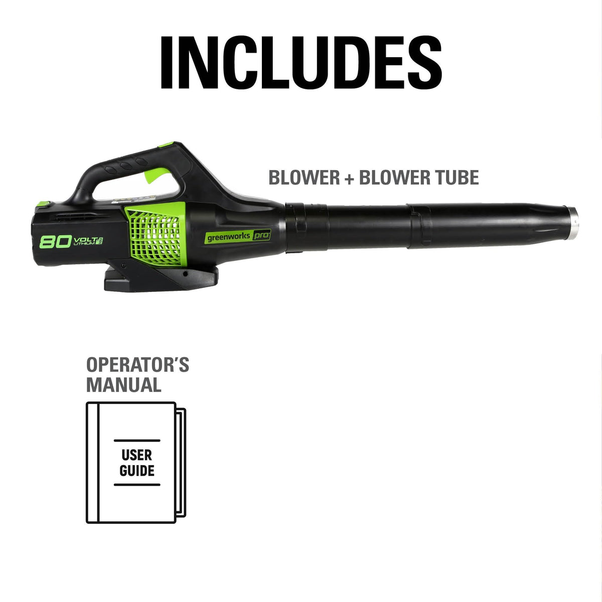 Greenworks 80V (750 CFM) Backpack Blower, 4.0Ah Battery and 4A Charger