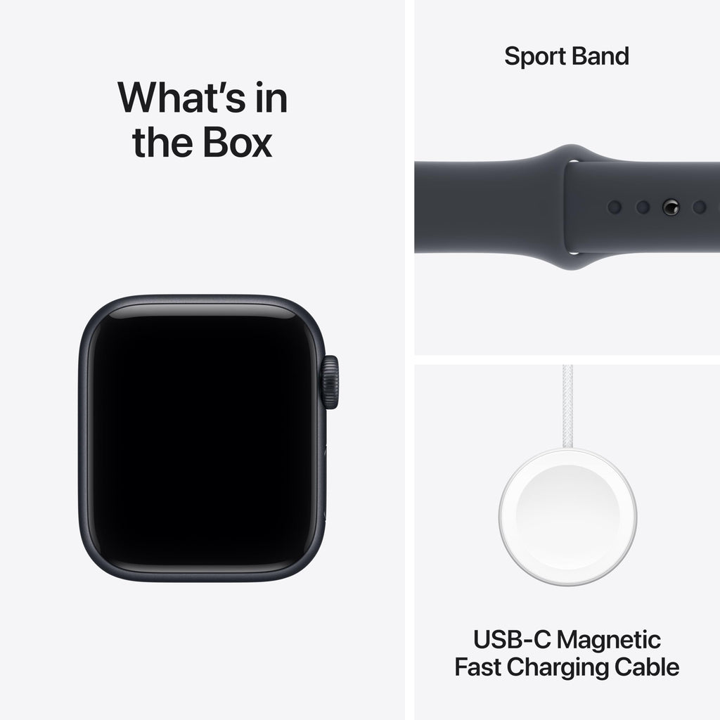 Apple Watch SE 3 [GPS 44mm] Smartwatch with Midnight Aluminum Case with Midnight Sport Band - M/L. Fitness and Sleep Trackers, Heart Rate Monitor