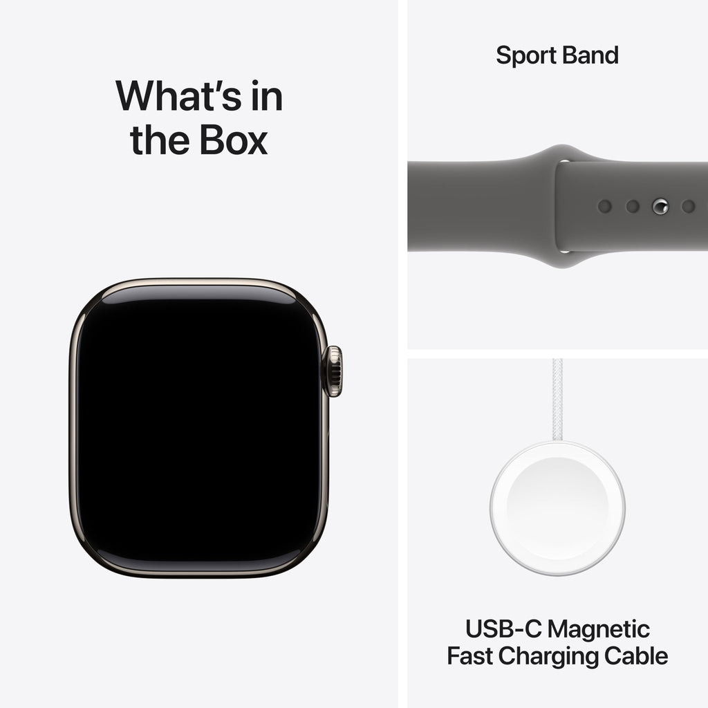 Apple Watch Series 10 [GPS 46mm case] Smartwatch with Jet Black Aluminum Case with Black Sport Band - M/L. Fitness Tracker, ECG App, Always-On Retina